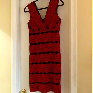 Worn once! Gorgeous black and lace dress size12